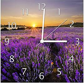 Wallario Design-Wanduhr Sonnenuntergang über dem