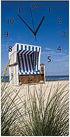 Wallario Design-Wanduhr Strandkorb aus Glas,