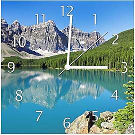 Wallario Design-Wanduhr Tiefblauer See mit