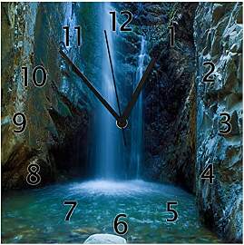 Wallario Design-Wanduhr Wasserfall bei