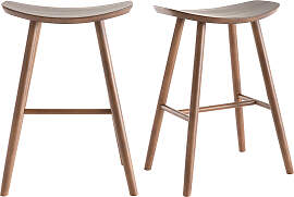 Walnuss Barhocker H65 cm (2er Set) DEMORY