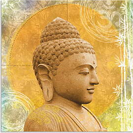 Wandbild ARTLAND "Buddha II", gold