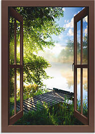 Wandbild ARTLAND "Fensterblick Angelsteg am