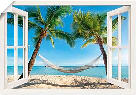 Wandbild ARTLAND "Fensterblick Palmenstrand