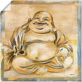 Wandbild ARTLAND "Fröhlicher Buddha I", 