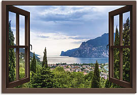 Wandbild ARTLAND "Gardasee durchs braune