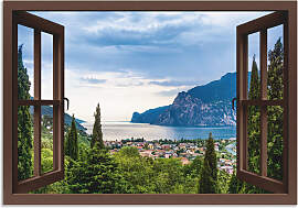 Wandbild ARTLAND "Gardasee durchs braune