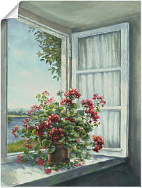 Wandbild ARTLAND "Geranien am Fenster",