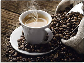 Wandbild ARTLAND "Heißer Kaffee - dampfender 
