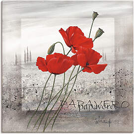 Wandbild ARTLAND "Mohnblumen", rot
