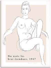 Wandbild ARTLAND "Nu assis les bras étendues 
