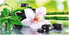 Wandbild ARTLAND "Spa Steine Bambus Zweige