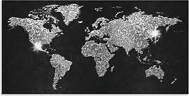 Wandbild ARTLAND "Weltkarte Glitzer",