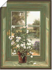 Wandbild ARTLAND "Wildrosen am Fenster", 