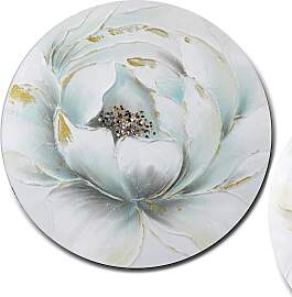 Wandbild rund Magnolie A D. 60cm auf Leinwand