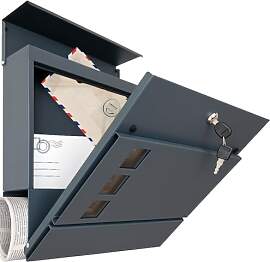 Wandbriefkasten Anthrazit RAL 7016 mit
