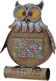 Wandbriefkasten "Eule", braun, B:440mm