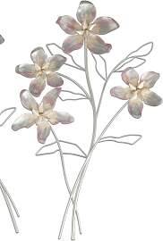 Wanddeko Blume PEARL H. 61cm silber creme rosa
