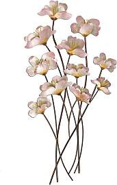 Wanddeko Blume PEARL H. 93cm silber creme rosa