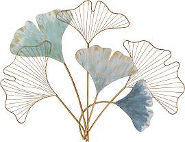 Wanddekoobjekt "Gingko", gold