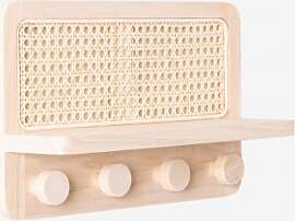 Wandgarderobe Mit Regal Aus Rattan Riley Braun