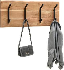 Wandgarderobe Rivera 4 Schwarz/Akaziefarben