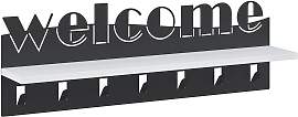 Wandgarderobe Welcome ca. 86x27x15 cm Anthr./Weiß