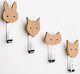 Wandhaken für Kinder aus Holz (Eiche).