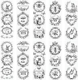WANDIC 10 Bogen Rub on Transfer Stickers,