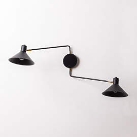 Wandlampe Aus Eisen Mit 2 Lichtpunkten, Schwenkbar 