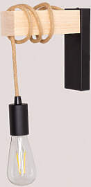 Wandlampe Aus Eisen Tina Schwarz - Naturholz -