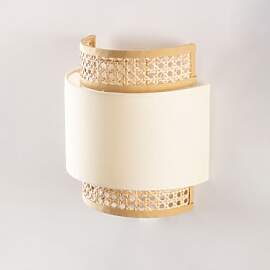 Wandlampe Aus Rattan Satu Beige Leinen - Sklum