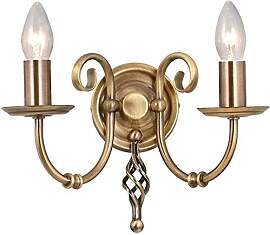 Wandlampe Leuchte Stahl Messing H 18,5 cm