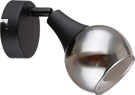 Wandlampe Wandleuchte 1 flammig Metall Rauchglas