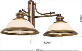 Wandleuchte AUSTRIAN OLD LAMP, 2-flammig, abwärts