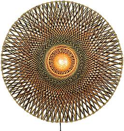 Wandleuchte Bali in Schwarz/Braun max. 40 Watt