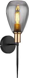 Wandleuchte Fanni in Grau/Schwarz/Messing max. 40W 
