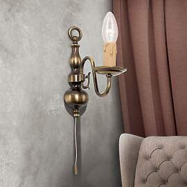 Wandleuchte FLÄMISCH, 1-flammig, Patina