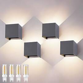 Wandleuchte Innen Außen IP65 4er Set, Moderne