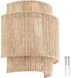 Wandleuchte Lignea Lux aus Jute im Boho-Stil, 40W