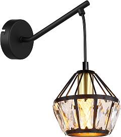 Wandleuchte Lois Schwarz/Messingfarben Wandlampe
