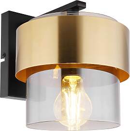 Wandleuchte Milley Schwarz/Messingfarben Wandlampe