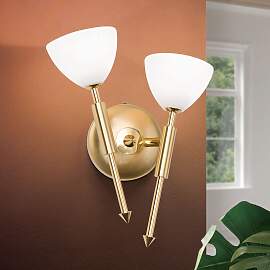 Wandleuchte OPALDESIGN, 2-flammig, Gold-matt,