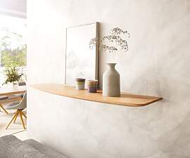 Wandregal Edge 100 cm Akazie Natur Schweizer Kante 