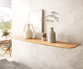 Wandregal Edge 145 cm Akazie Natur Schweizer Kante 