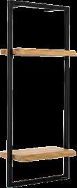 Wandregal High Eiche Natur - Schwarz gerahmtMit