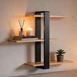 Wandregal Holz Set Schweberegal aus Massivholz – 