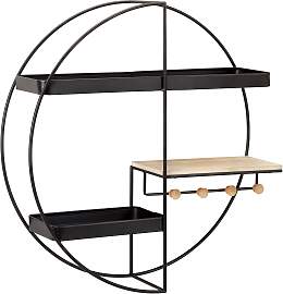Wandregal Lelia Natur/Schwarz Echtholz/MDF