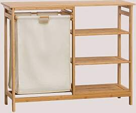 Wandregal Mit Wäschekorb 80x100 Cm Cormac Bambus