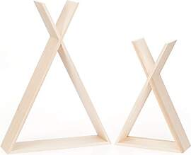 Wandregal-Set "Tipi" aus Holz, 2 Stück
